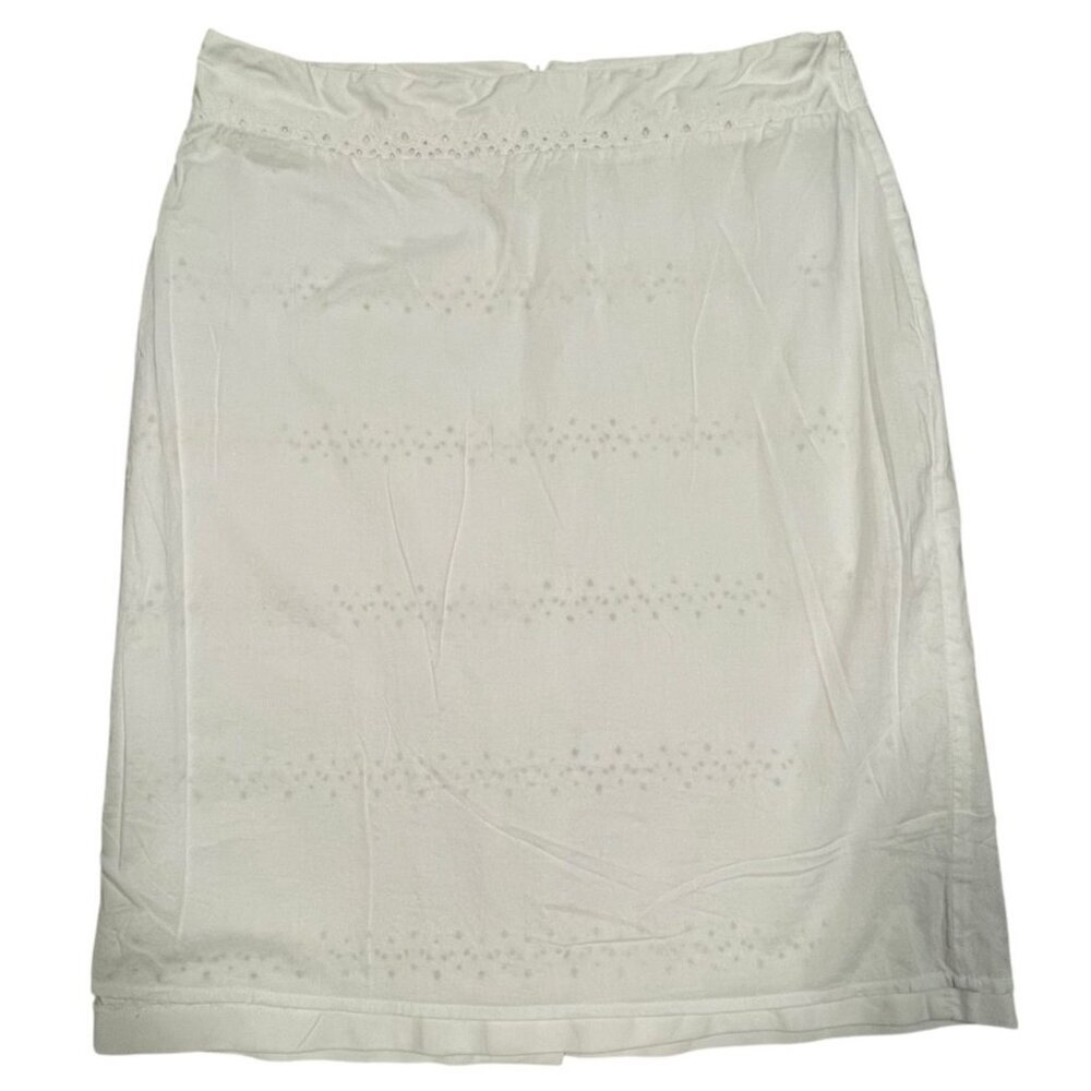 Talbots Women’s Eyelet Lined Pencil Skirt White Size 8 - Picture 6 of 6
